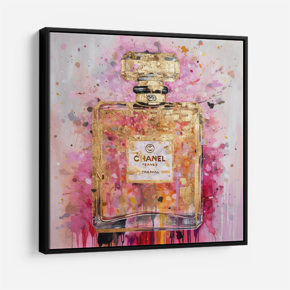 Chanel No 5 Pink & Gold Abstract Perfume Bottle